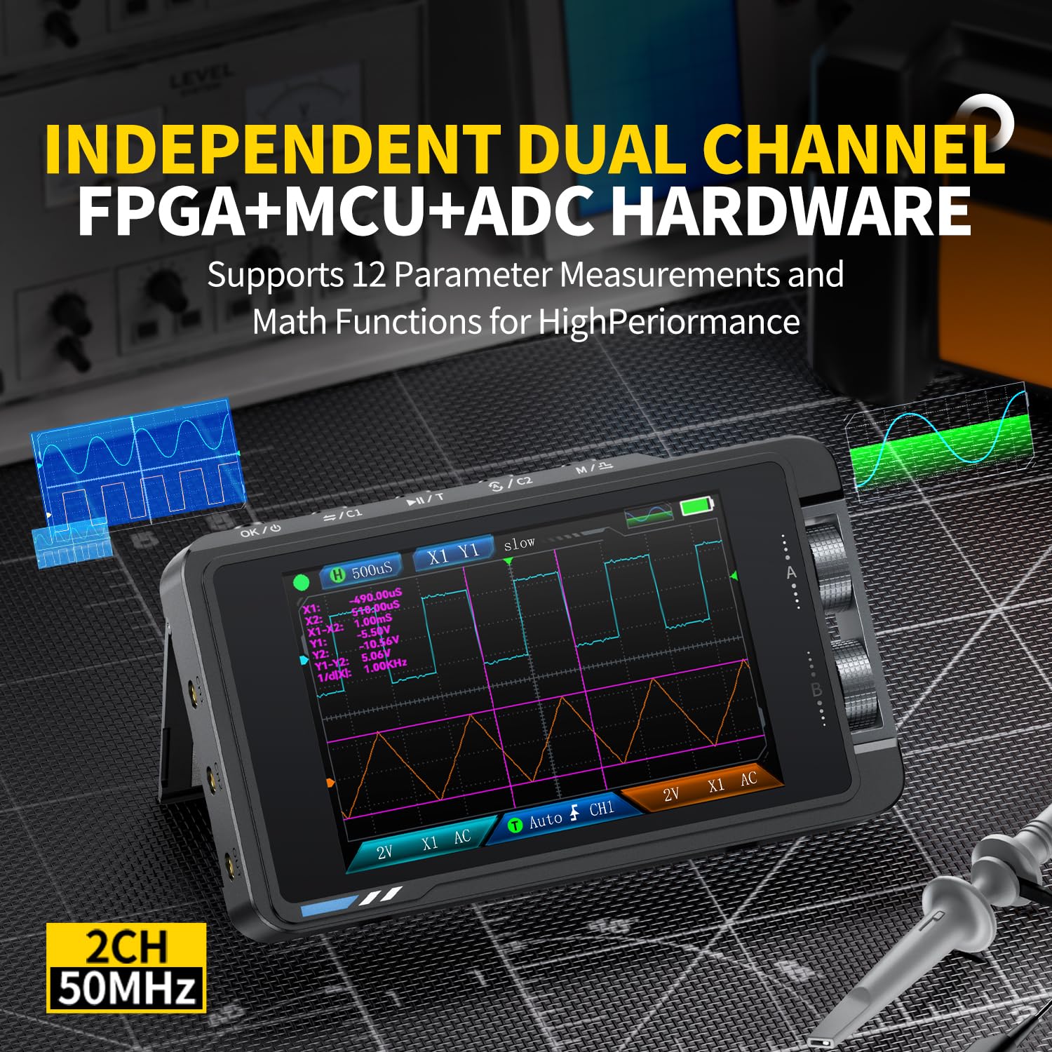 FNIRSI DS215H Digital Oscillos - огляд і ціна Fnirsi Digital Oscilloscope Handheld