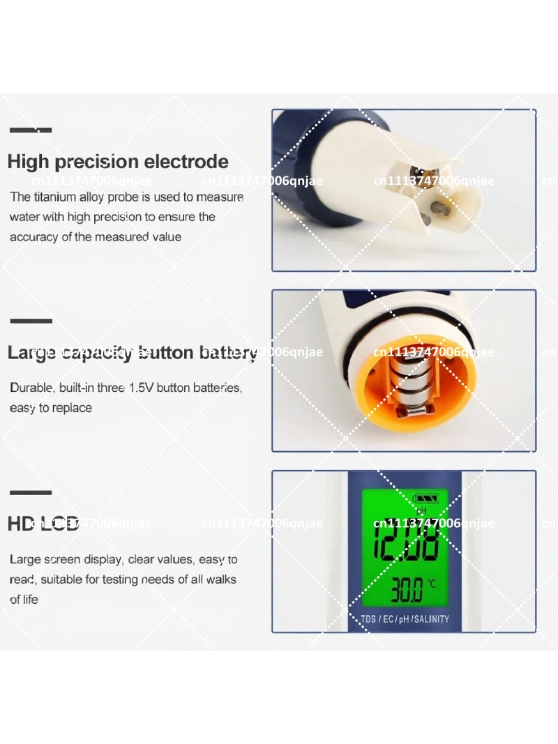 5-in-1 Digital Water Quality T - огляд і ціна Ph Meter Digital Water Tester