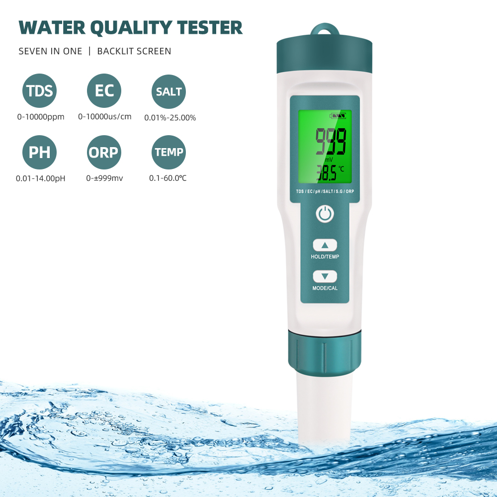7 in 1 PH TDS EC ORP Salinity  - огляд і ціна Ph Meter Digital Water Tester