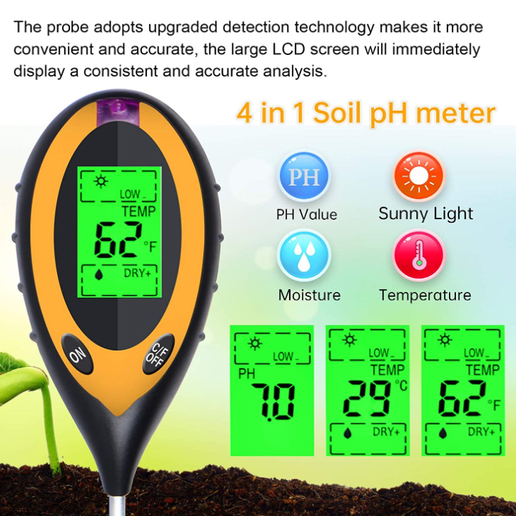 4 in 1 PH Light Temp Moisture  - огляд і ціна Ph Meter Digital Water Tester