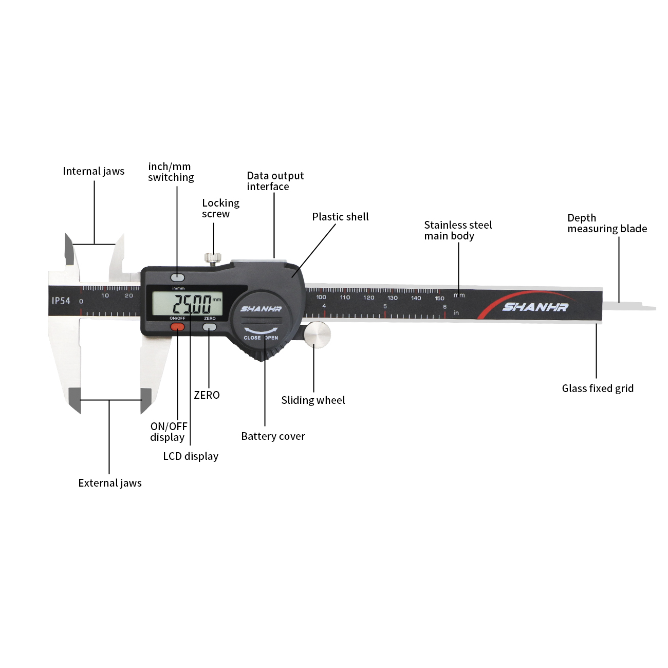 SHANHR IP54 150 mm Electronic  - огляд і ціна Digital Caliper 150Mm Stainless Steel