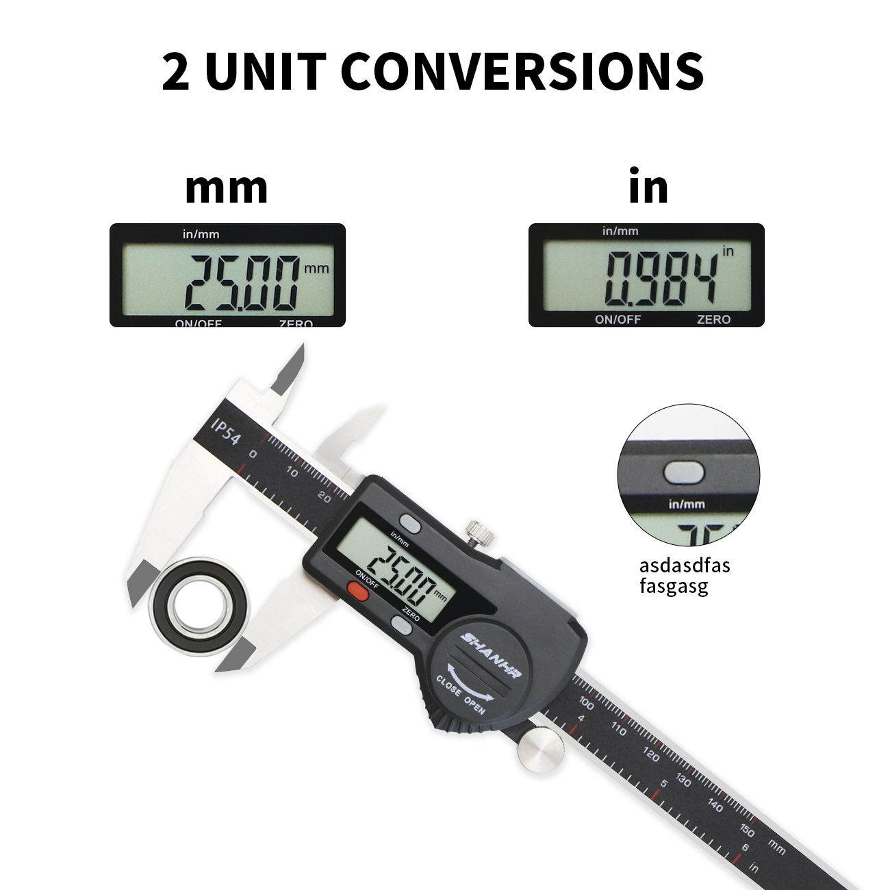 SHANHR IP54 150 mm Electronic  - огляд і ціна Digital Caliper 150Mm Stainless Steel