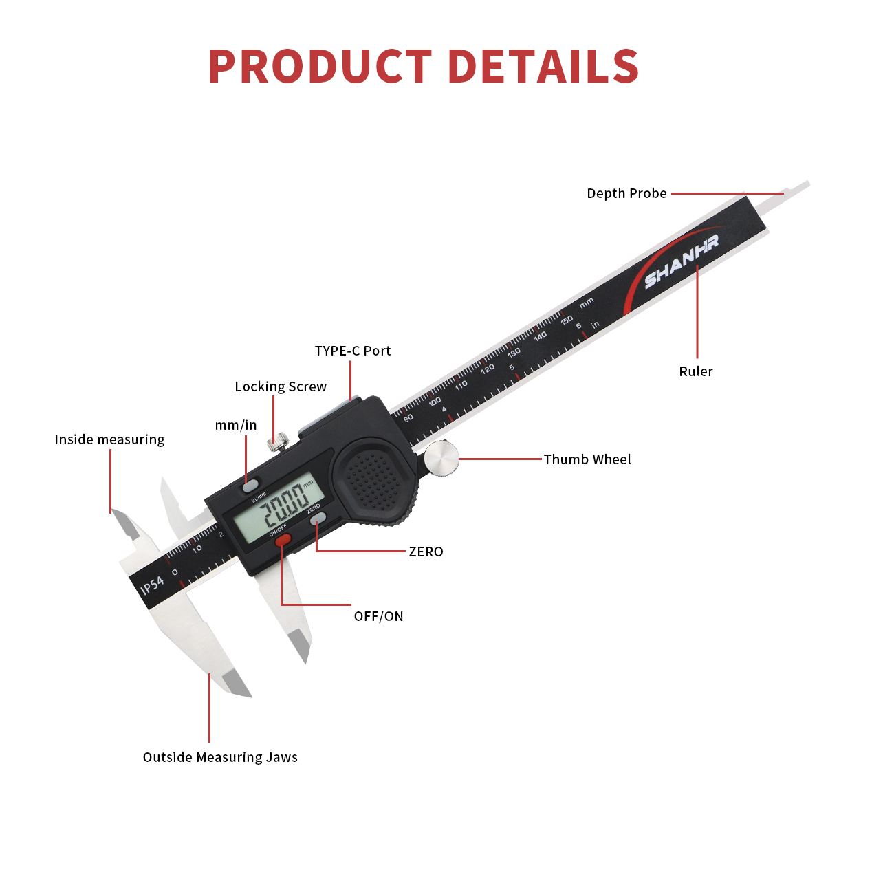 SHANHR Electronic Vernier Cali - огляд і ціна Digital Caliper 150Mm Stainless Steel