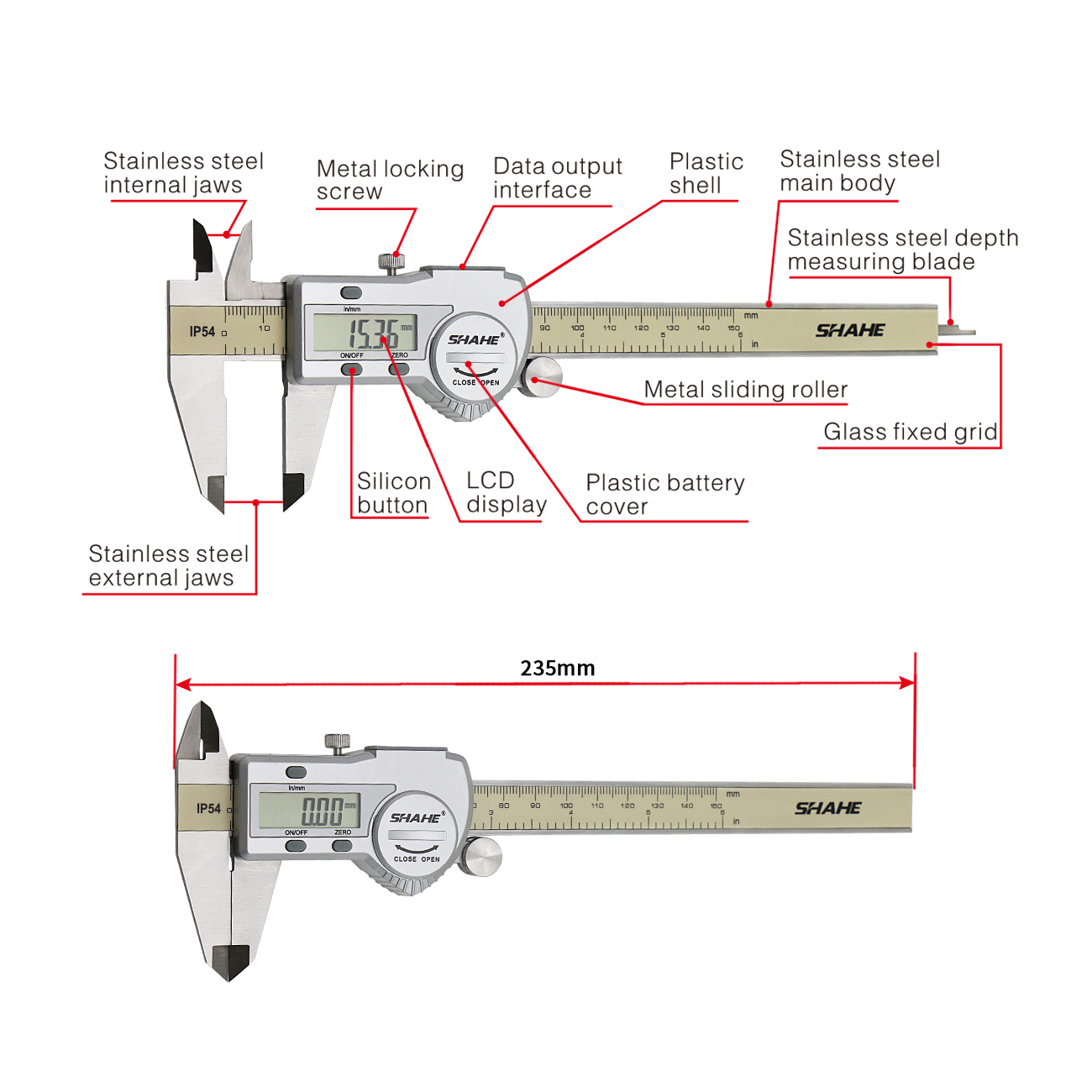Shahe Calipers 0-150 MM Vernie - огляд і ціна Digital Caliper 150Mm Stainless Steel